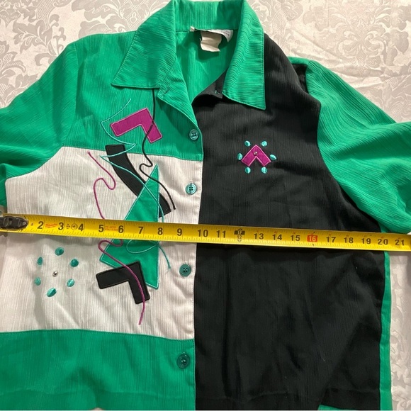 Vintage JG Petite Collection by Joyce Women’s Blouse Mid Century Modern size M - Picture 6 of 7